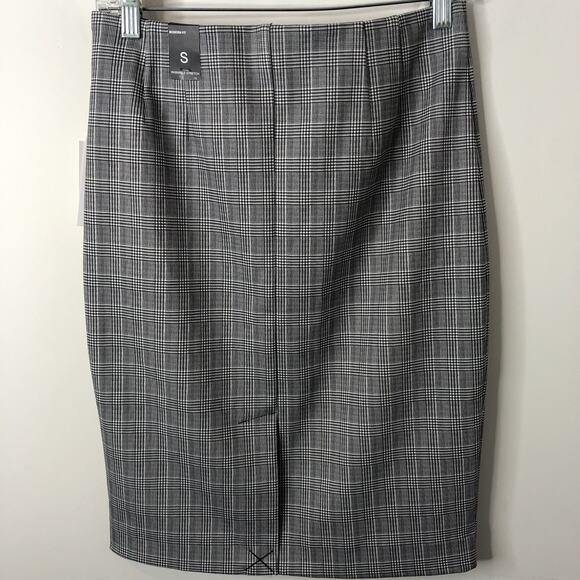 Amanda + Chelsea NWT Women's Black & White Plaid Stretchy Pencil Skirt Small - Picture 10 of 10